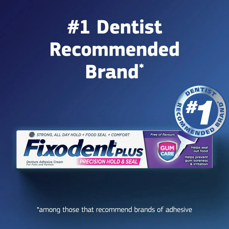 Fixodent Plus Gum Care Precision Hold & Seal Denture Adhesive Cream, 2 oz - Image 6