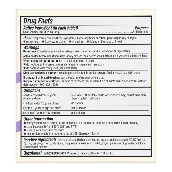 Foster & Thrive Allergy Relief Minitabs, 25 mg Strength, Box of 24 - Image 4