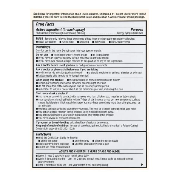 Foster & Thrive Allergy Relief Nasal Spray, 50 mcg Strength, 11.1 mL Spray Bottle - Image 3