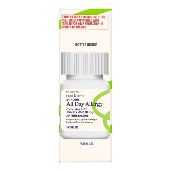 Foster & Thrive Cetirizine Allergy Relief, 10 mg Strength Tablet, 30 per Bottle - Image 5