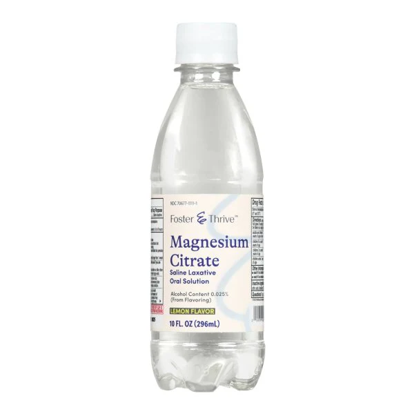Foster & Thrive Magnesium Citrate Laxative, Lemon Flavor, 10-ounce Bottle