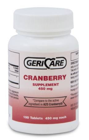 Gericare McKesson Brand Cranberry Supplement 450mg Strength Tablet 100 Count Bottle