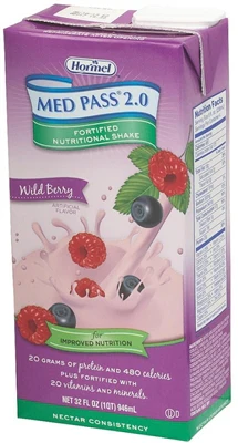 Hormel Med Pass 2.0 Oral Supplement Wild Berry 32 oz. Box Ready to Use