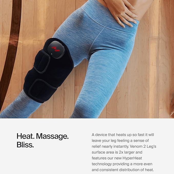Hyperice Venom 2 Heat and Massage Therapy Leg Wrap One Size Fits Most Neoprene / Silicone Reusable, 1 Each - Image 5