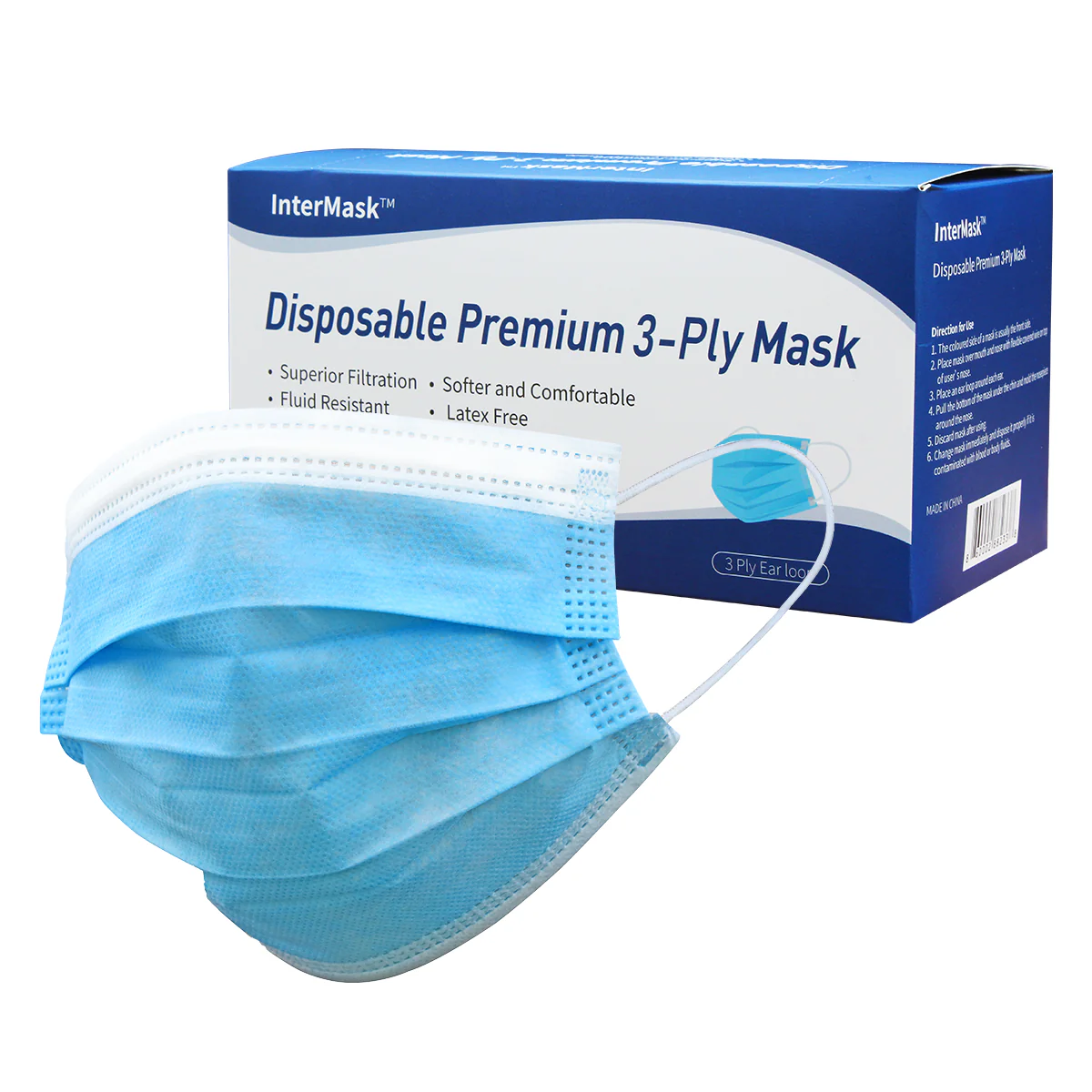 InterMask Disposable Premium 3-Ply Mask, ASTM Level 3 - Image 2