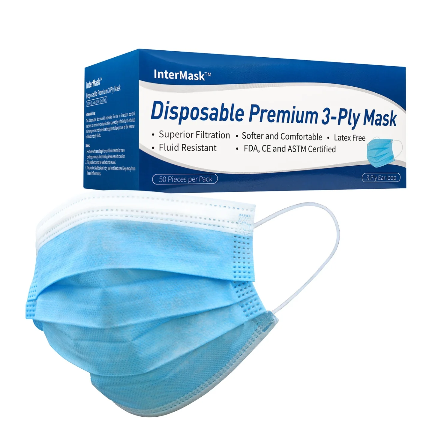 InterMask Disposable Premium 3-Ply Mask, ASTM Level 3 - Image 5