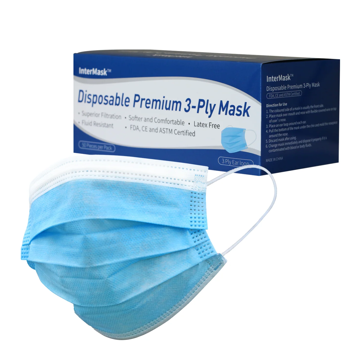 InterMask Disposable Premium 3-Ply Mask, ASTM Level 3 - Image 6