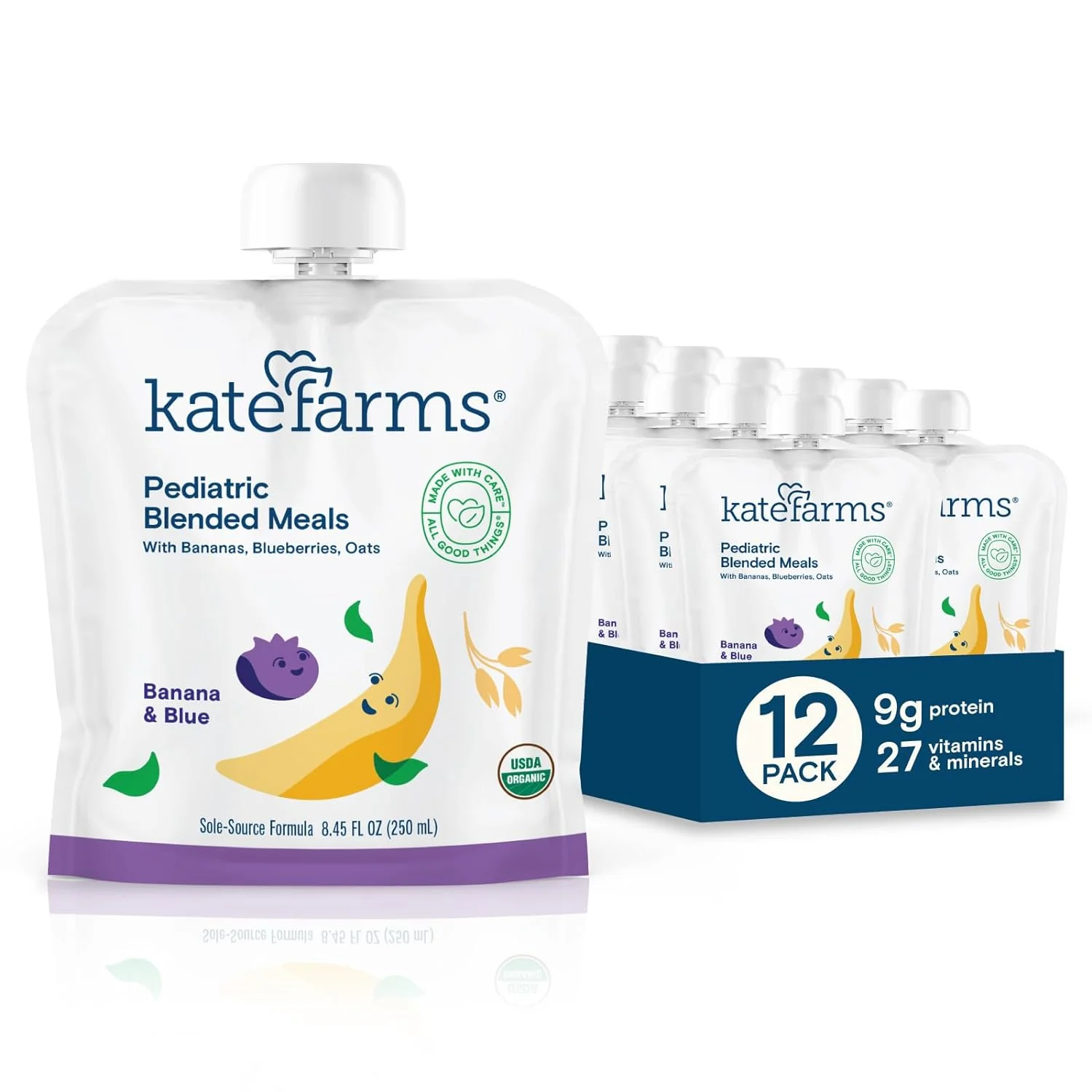 Kate Farms Organic Pediatric Blended Meal, Multiple Flavors, 8G Protein, Organic Whole Foods, Oral or Tube Feed Nutrition, Gluten Free and Non-GMO, 8.45 FL Oz, Pack of 12 or 1 Each - Image 10