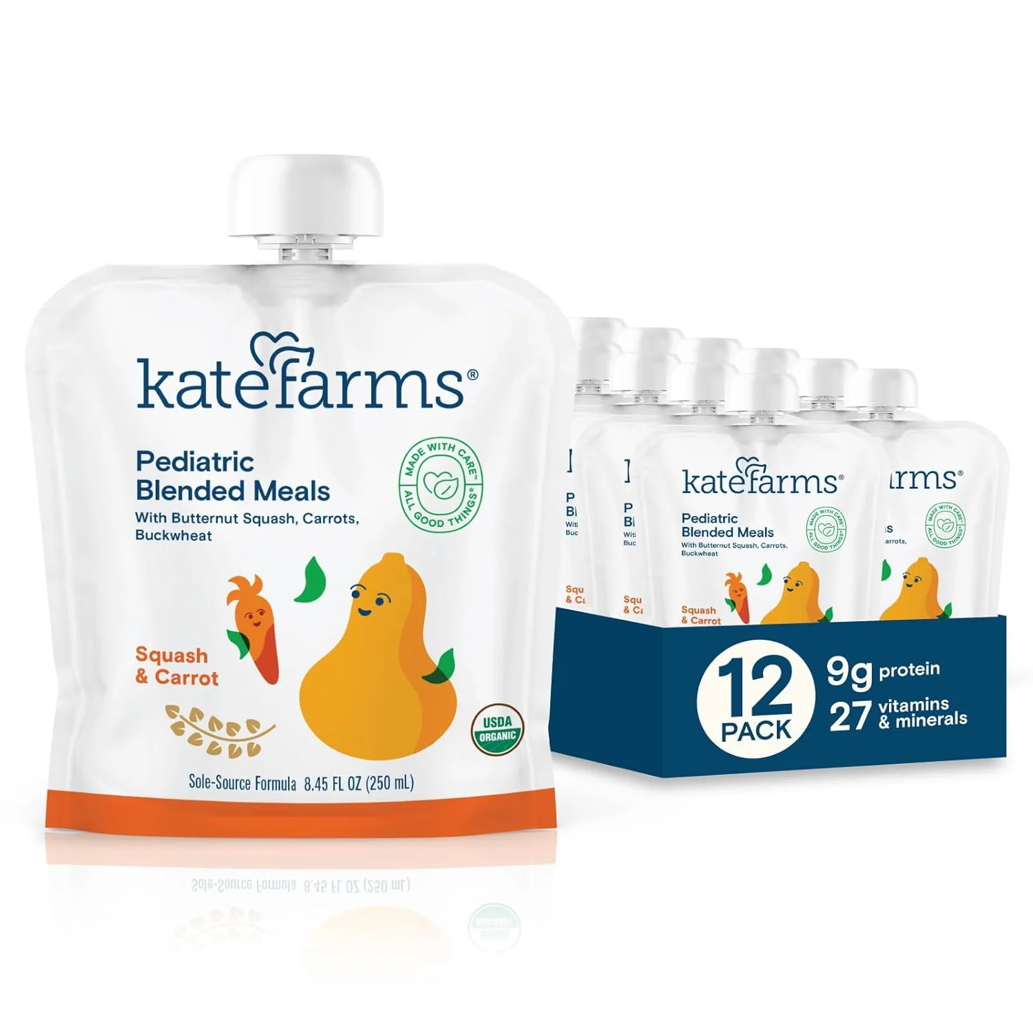Kate Farms Organic Pediatric Blended Meal, Multiple Flavors, 8G Protein, Organic Whole Foods, Oral or Tube Feed Nutrition, Gluten Free and Non-GMO, 8.45 FL Oz, Pack of 12 or 1 Each - Image 18
