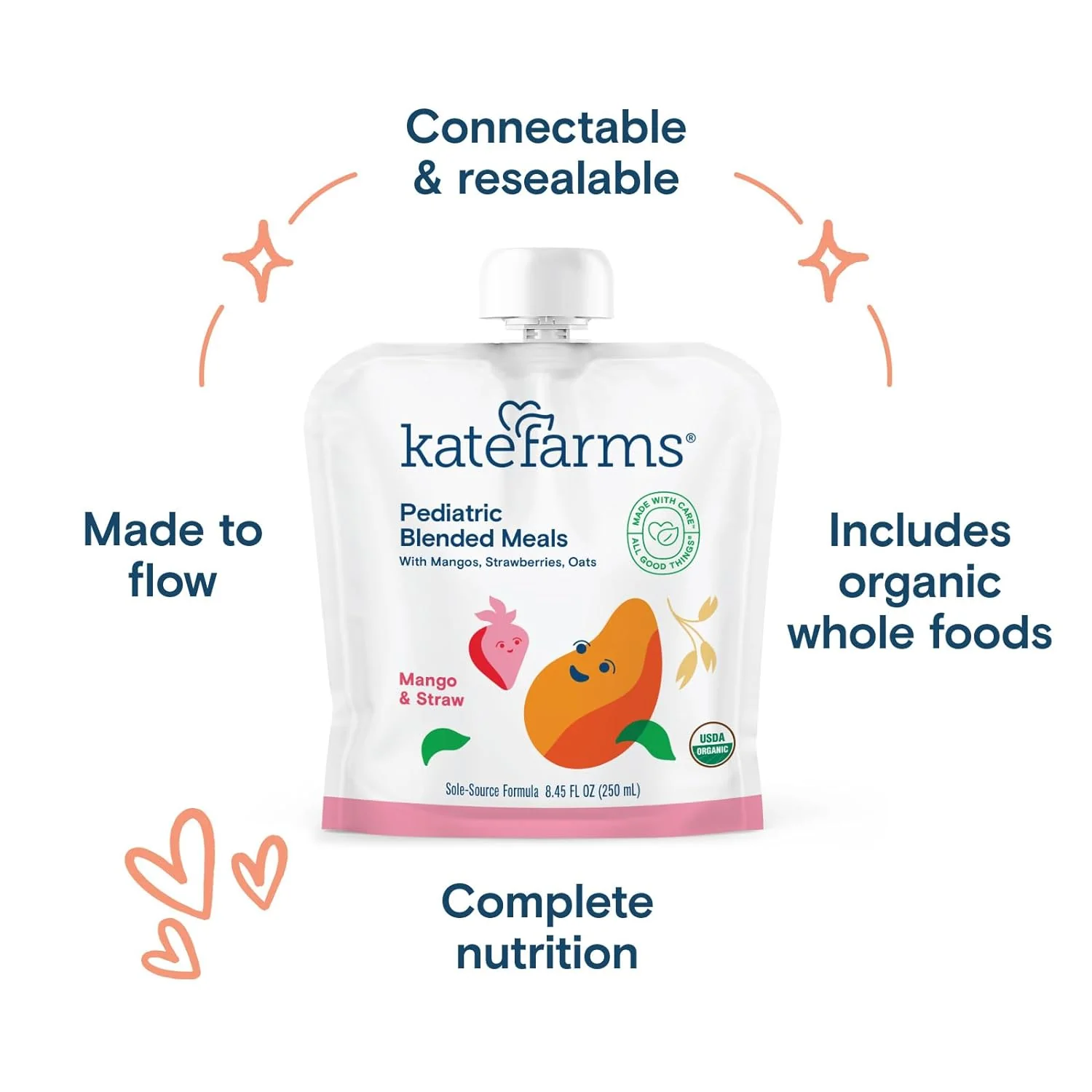 Kate Farms Organic Pediatric Blended Meal, Multiple Flavors, 8G Protein, Organic Whole Foods, Oral or Tube Feed Nutrition, Gluten Free and Non-GMO, 8.45 FL Oz, Pack of 12 or 1 Each - Image 20