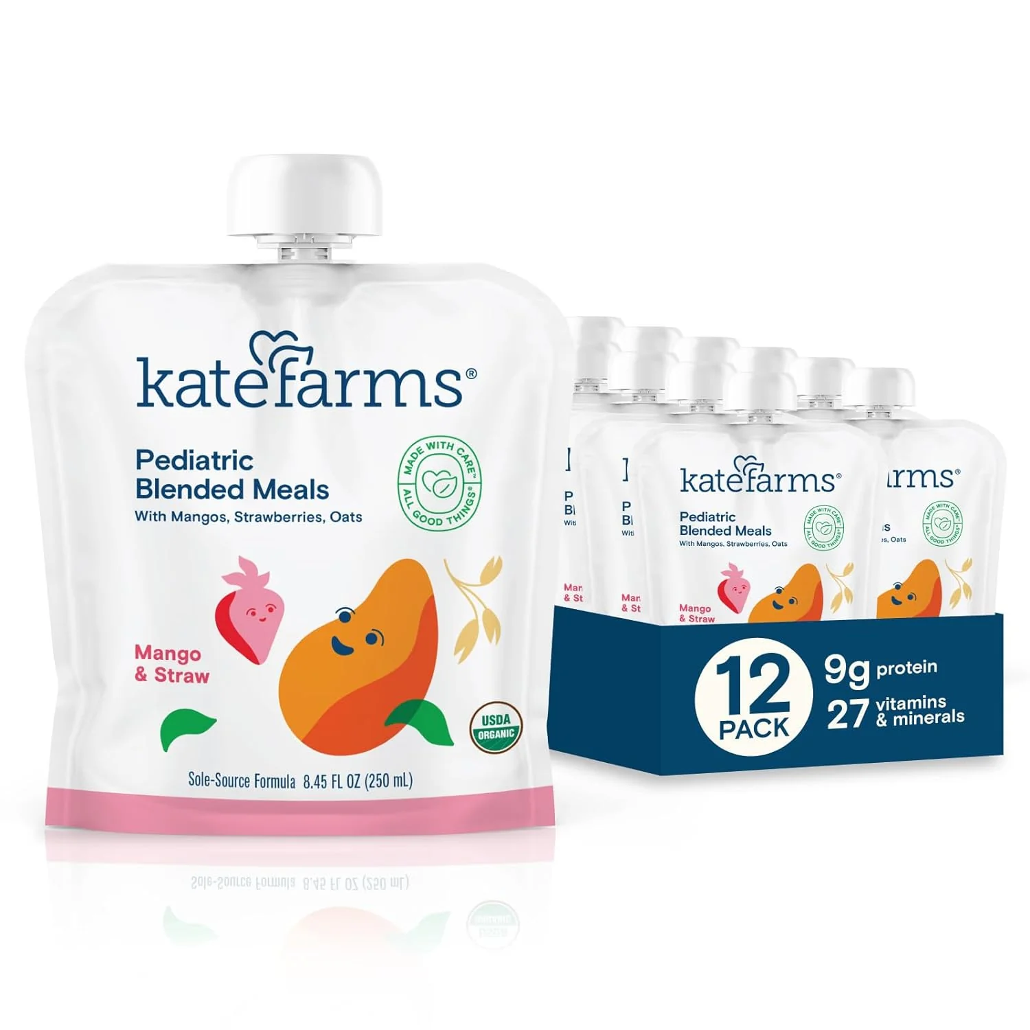 Kate Farms Organic Pediatric Blended Meal, Multiple Flavors, 8G Protein, Organic Whole Foods, Oral or Tube Feed Nutrition, Gluten Free and Non-GMO, 8.45 FL Oz, Pack of 12 or 1 Each - Image 24