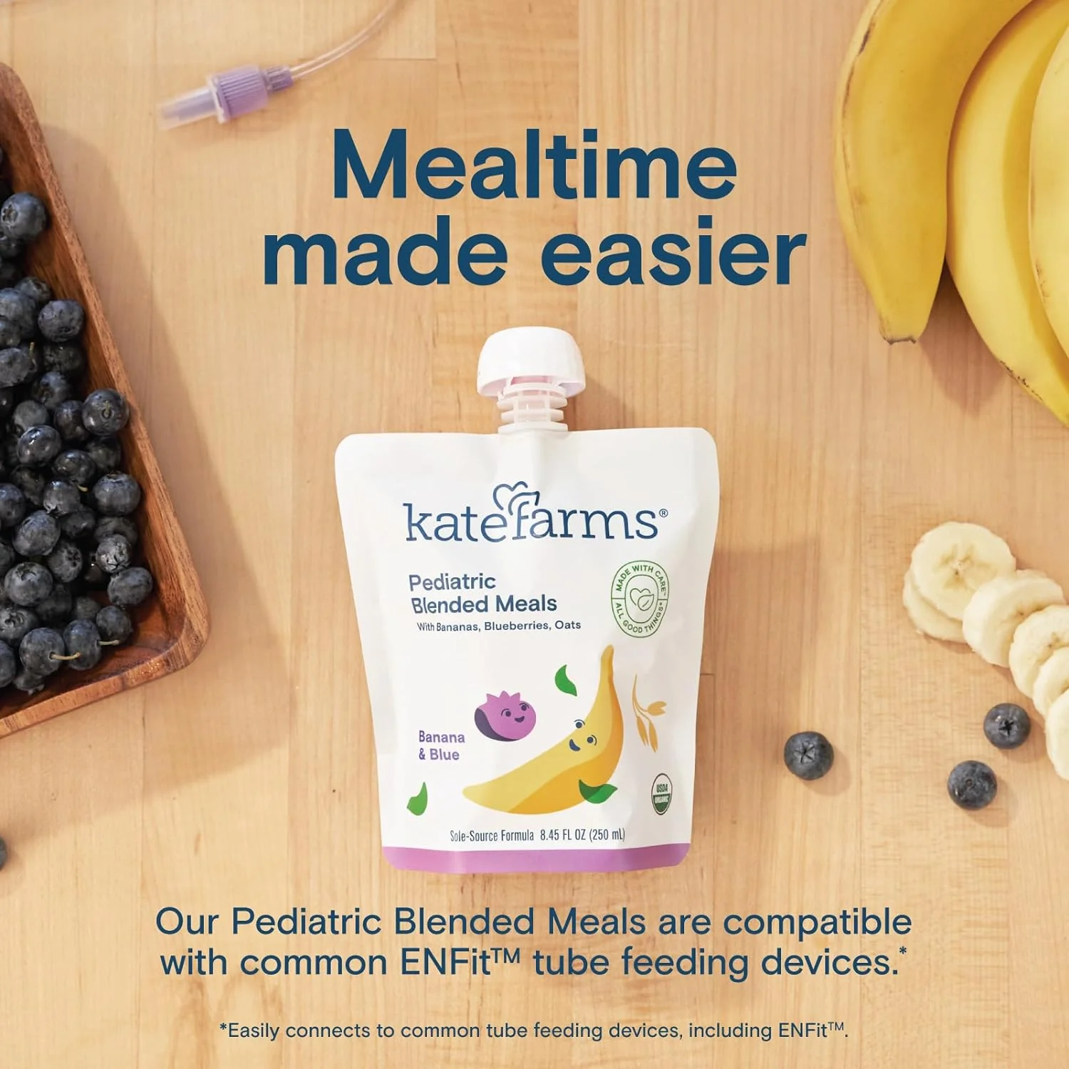 Kate Farms Organic Pediatric Blended Meal, Multiple Flavors, 8G Protein, Organic Whole Foods, Oral or Tube Feed Nutrition, Gluten Free and Non-GMO, 8.45 FL Oz, Pack of 12 or 1 Each - Image 6