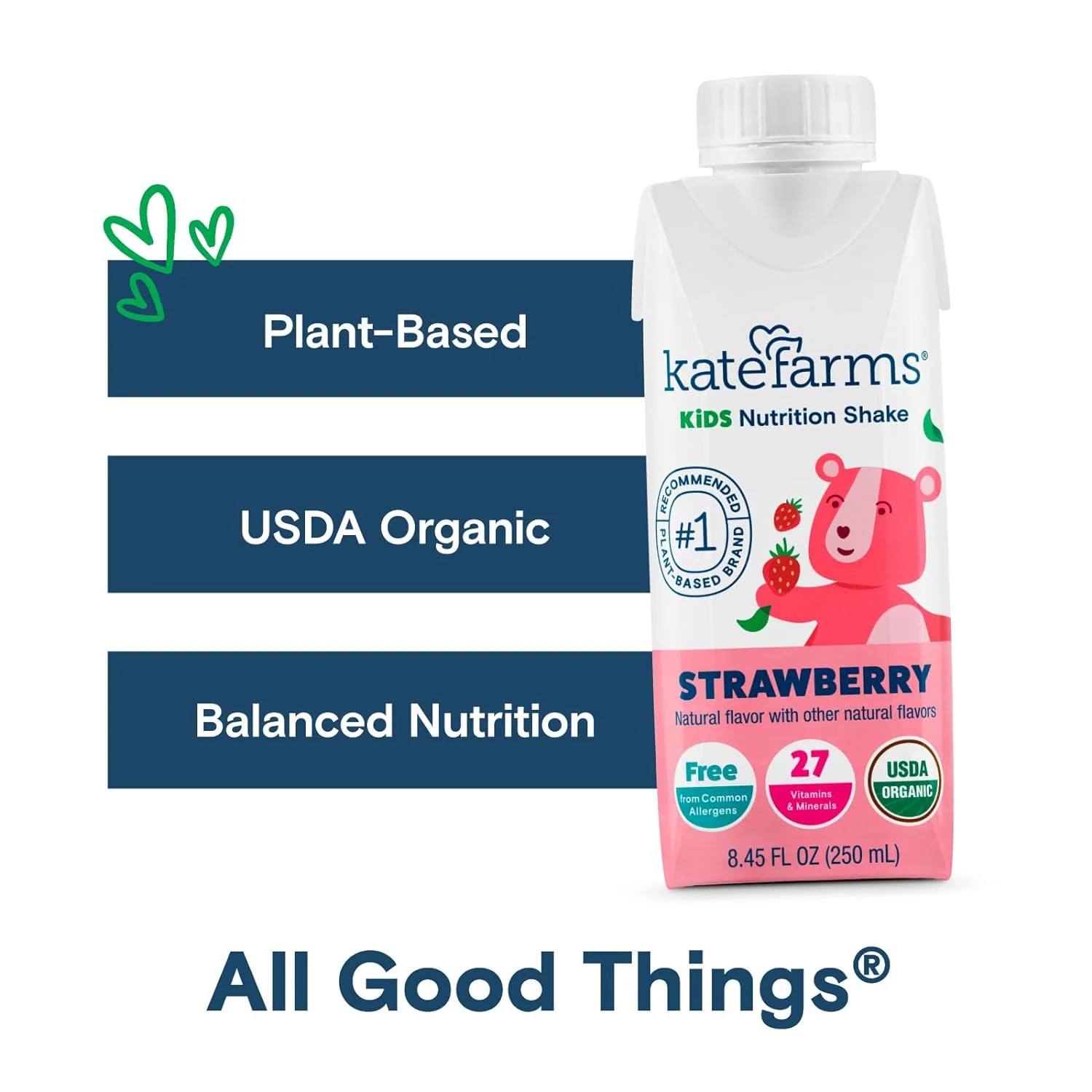 Kate Farms Pediatric Organic Nutrition Shake, Multiple Flavors, 8G of Protein, 27 Vitamins and Minerals, Meal Replacement, Protein Shake, Gluten Free, Non-GMO, 8.45 Fl Oz, Pack of 12 - Image 11