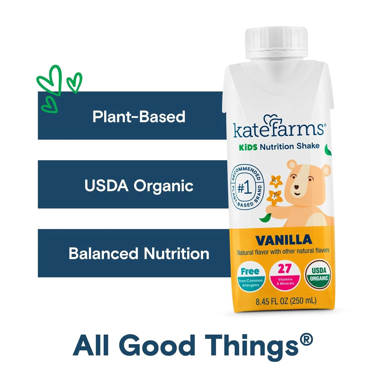 Kate Farms Pediatric Organic Nutrition Shake, Multiple Flavors, 8G of Protein, 27 Vitamins and Minerals, Meal Replacement, Protein Shake, Gluten Free, Non-GMO, 8.45 Fl Oz, Pack of 12 - Image 18