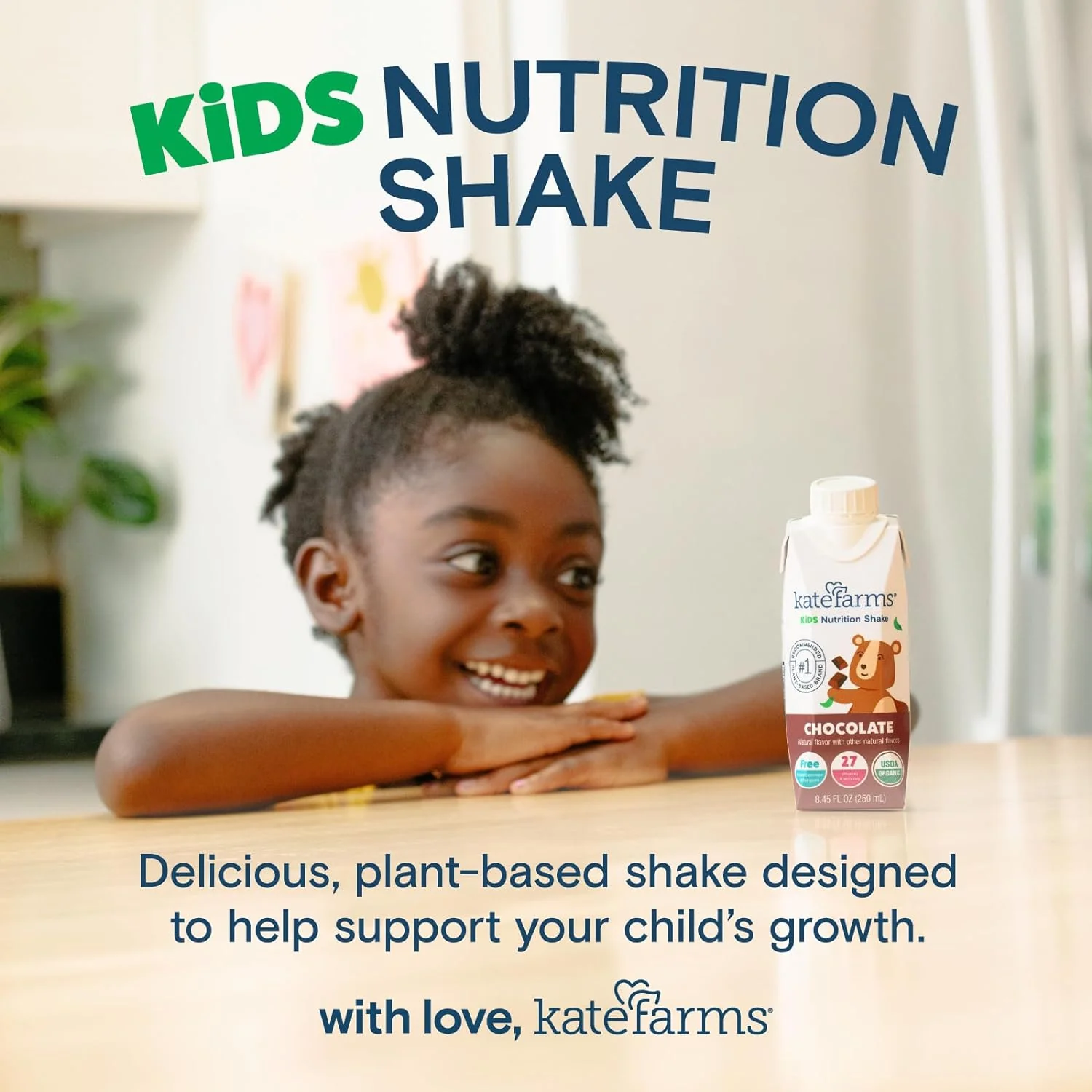 Kate Farms Pediatric Organic Nutrition Shake, Multiple Flavors, 8G of Protein, 27 Vitamins and Minerals, Meal Replacement, Protein Shake, Gluten Free, Non-GMO, 8.45 Fl Oz, Pack of 12 - Image 3