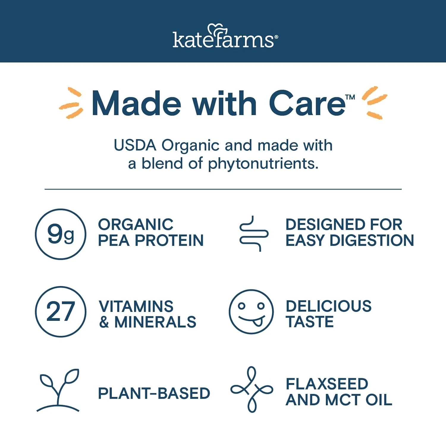 Kate Farms Pediatric Peptide 1.0 Sole-Source Nutrition Formula, Vanilla Flavor, Organic Enzymatically Hydrolyzed Plant-Based Protein Drink, Meal Replacement for Oral & Tube Feeding, 8.45 FL Oz, Pack of 12 or 1 Each - Image 4