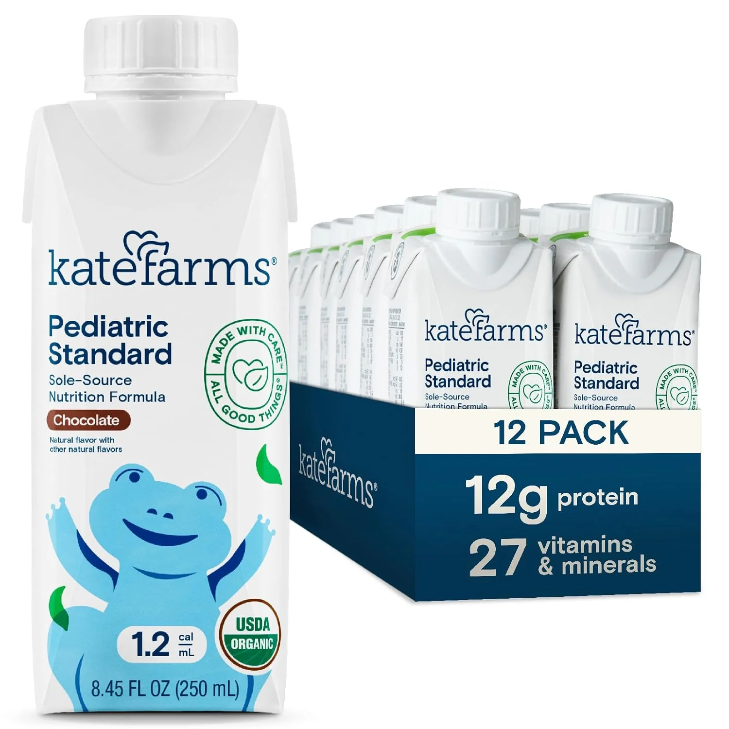 Kate Farms Pediatric Standard 1.2 Formula, Vanilla and Chocolate Flavors, Sole Source Nutrition, Nutritional Supplement Drinks, Feeding Tube Meals, Protein Shakes for Kids, 8.45 FL Oz, Pack of 12 or 1 Each - Image 11