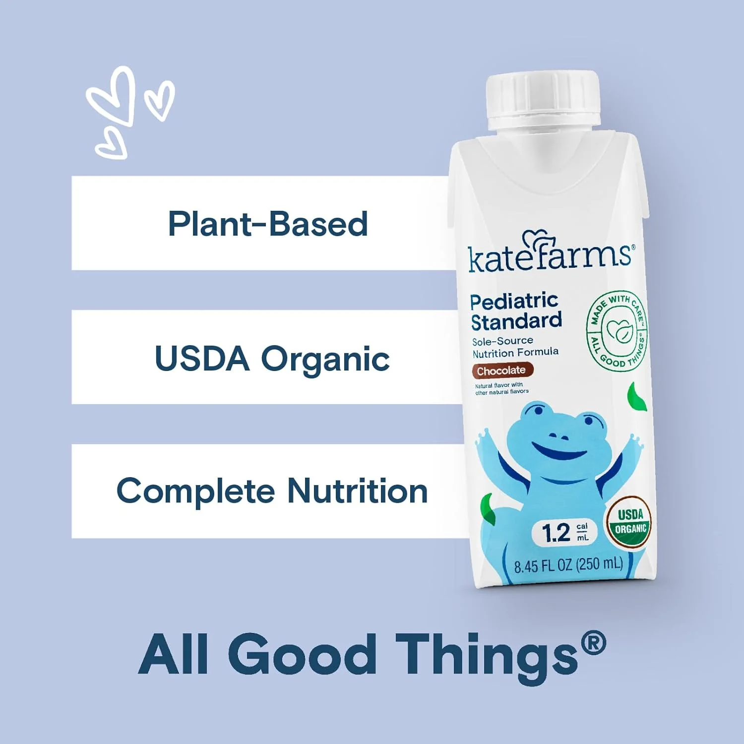 Kate Farms Pediatric Standard 1.2 Formula, Vanilla and Chocolate Flavors, Sole Source Nutrition, Nutritional Supplement Drinks, Feeding Tube Meals, Protein Shakes for Kids, 8.45 FL Oz, Pack of 12 or 1 Each - Image 4