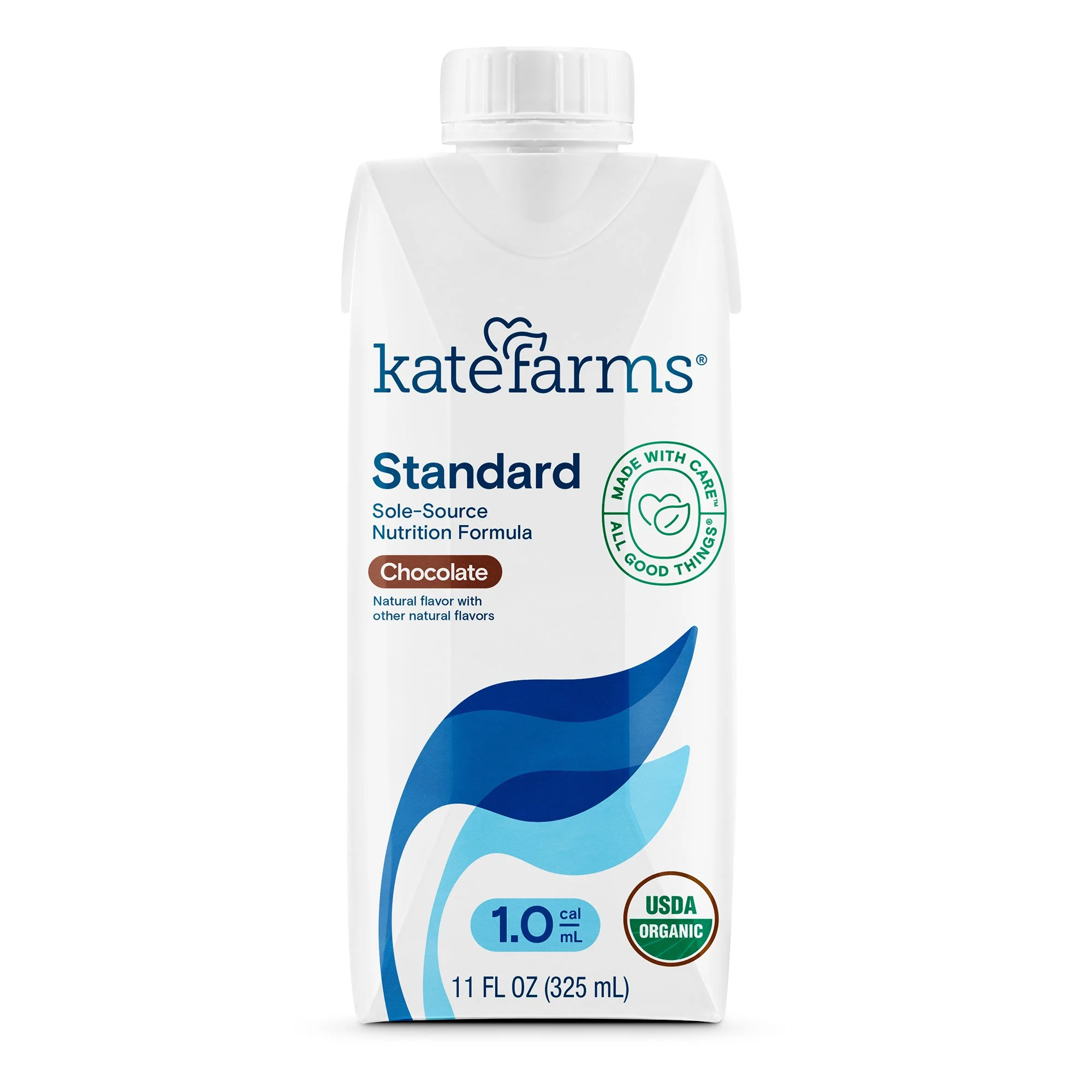 Kate Farms Adult Standard 1.0 Formula, Organic Vegan Plant Based Nutrition Shake, Vanilla, Chocolate, and Plain Flavors, 16G Protein, 28 Vitamins + Minerals, Gluten Free and Non-GMO, 11 FL Oz, Pack of 12 or 1 Each