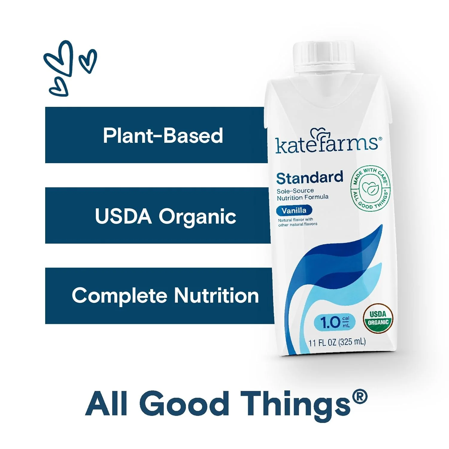 Kate Farms Adult Standard 1.0 Formula, Organic Vegan Plant Based Nutrition Shake, Vanilla, Chocolate, and Plain Flavors, 16G Protein, 28 Vitamins + Minerals, Gluten Free and Non-GMO, 11 FL Oz, Pack of 12 or 1 Each - Image 11