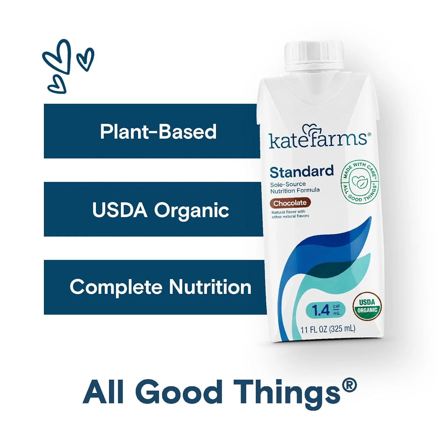 Kate Farms Adult Standard 1.4 Formula, Chocolate, Vanilla, and Plain Flavors, Sole Source Nutrition, Meal-Replacement Shake or Supplemental Drink, Complete Vegan Protein Shake, 11 FL Oz, Pack of 12 or 1 Each - Image 23