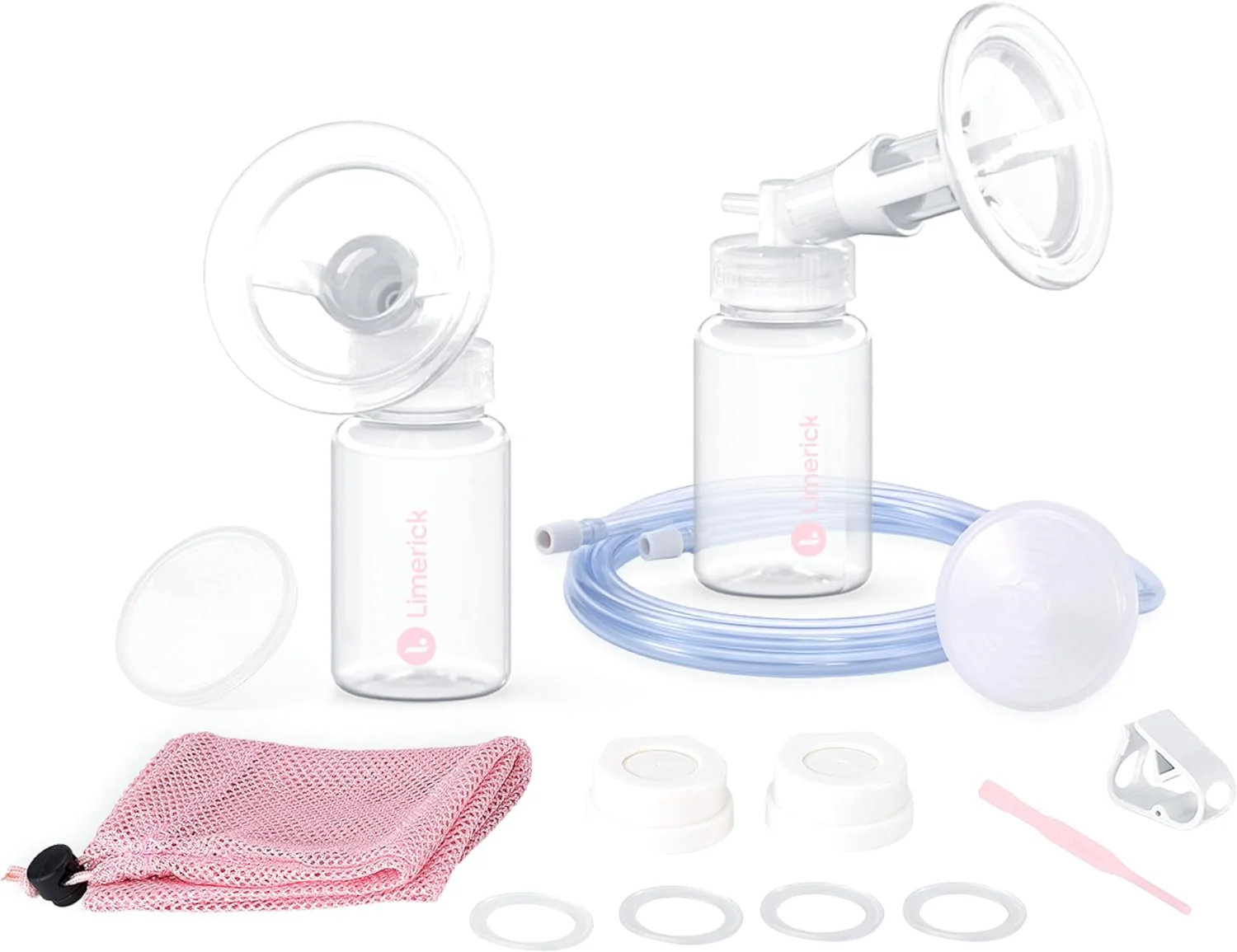 Limerick ComforTouch Kit for PJ's Comfort & Joy Standrd Breast Pumps, Includes 2 Silicone Gaskets, 2 BPA-free Bottles, 4 Silicone Gaskets, & 1-micron Filter with DEHP-free Tubing