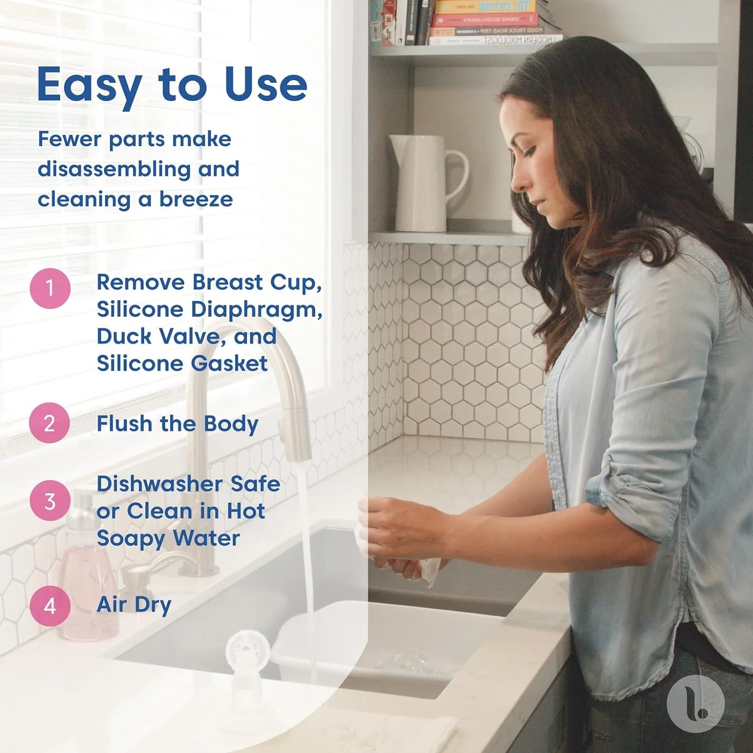 Limerick Love Manual Hand Pump, Easy-to-Use, Includes ComforTouch Silicone Breast Cup, BPA-Free Bottle, Silicone Gaskets, Portable - Image 2