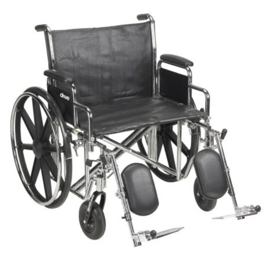 McKesson 146-STD24ECDDA-ELR Dual Axle Padded Wheelchair, 1 Count