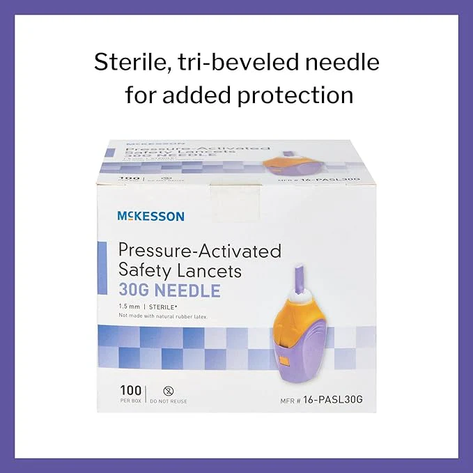 McKesson Safety Lancets, Sterile, Pressure-Activated, 30 Gauge Needle, 1.5 mm Depth - Image 4