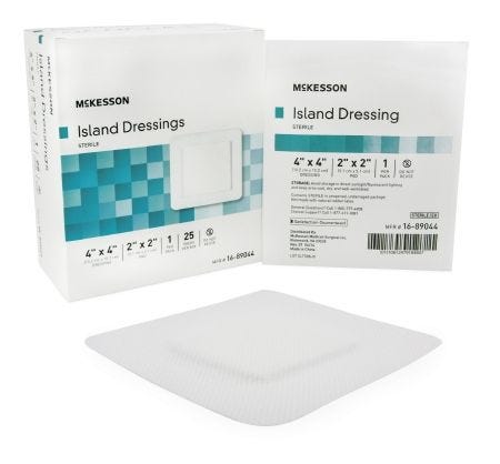 Mckesson Adhesive Island Dressing: 25 Count, White, 2" x 2" (Pad), 4" x 4" - Image 2