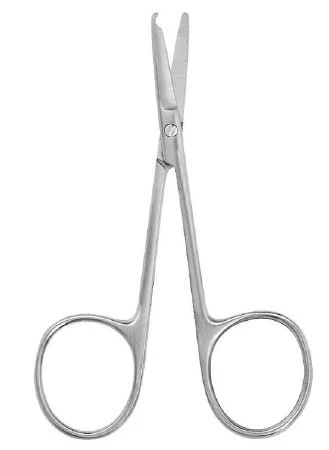 McKesson Argent Suture Scissors Spencer 3-1/2 Inch Surgical Grade Stainless Steel Finger Ring Handle Straight Blunt/Blunt