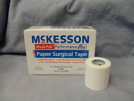 Mckesson Medi-Pak Performance Plus Surgical Tape: 6 Count, White, 2" x 10 yds. - Image 2