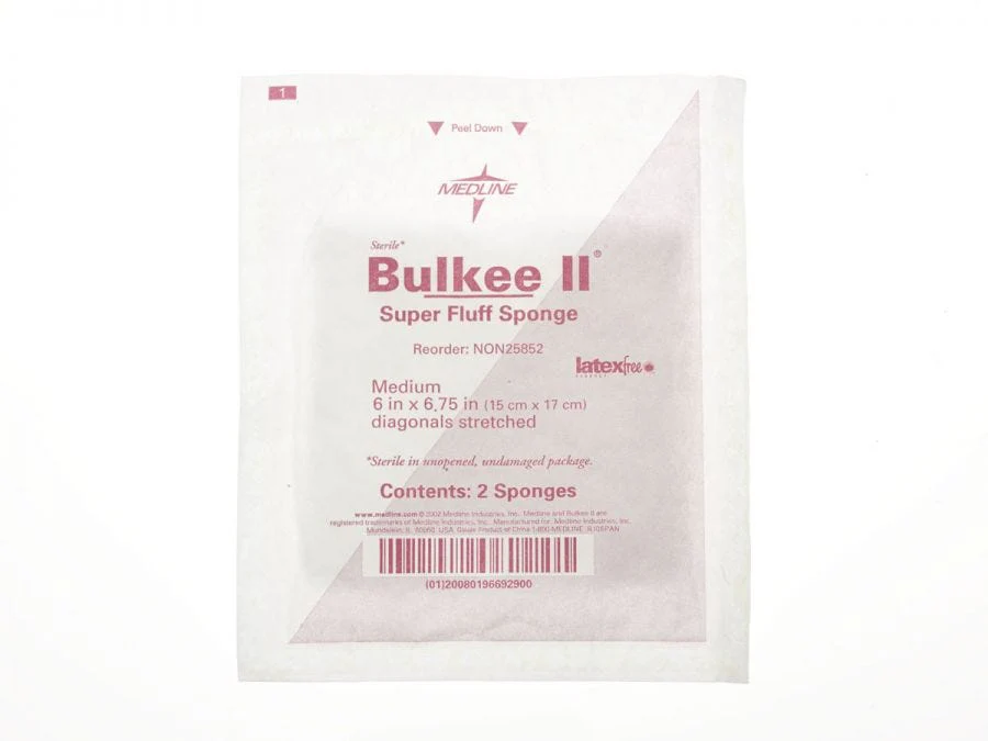 Medline Bulkee Super Fluff Sponge Sterile 6" X 6.75" -Box of 40