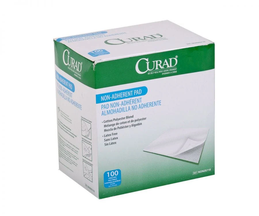 Medline CURAD Sterile Non-Adherent Pad: 3" x 4", 1200 Count - Image 2