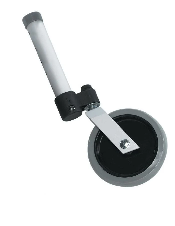 Medline Industries Guardian Fixed Front Swivel Wheel Foot piece 5", 1" Diameter, 1 Pair