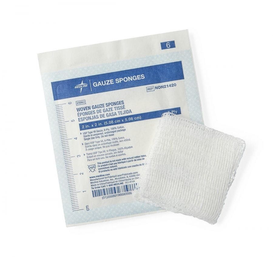 Medline Woven Sterile Gauze Sponges 2 x 2 Inch 8-Ply Case of 3000 - Image 2