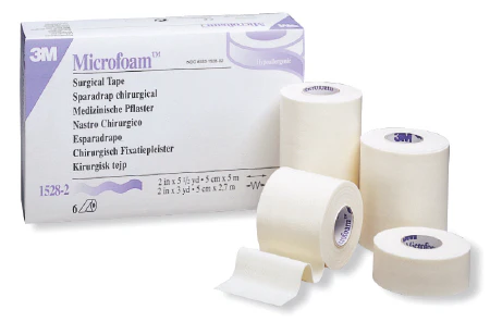 Microfoam Medical Tape1" x 5 1/2yd. roll, stretched, Pack of 12