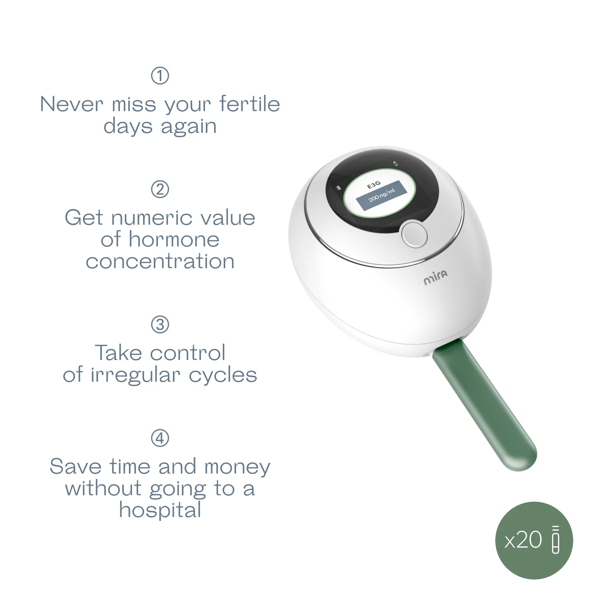 Mira Fertility Confirm PdG Wands, 20 Individually Packaged Single-use Progesterone Metabolite (PdG) - Image 6