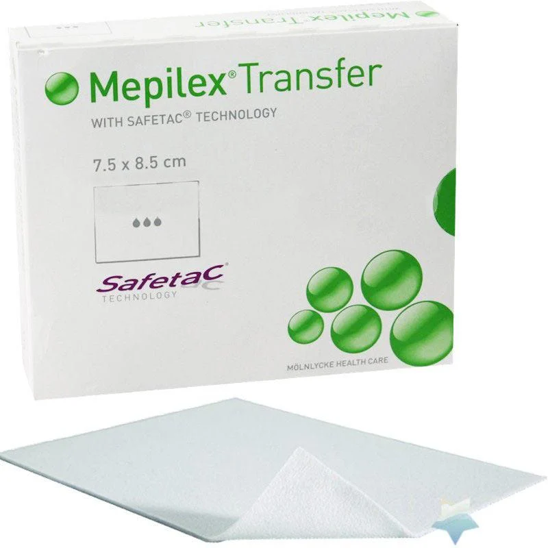 Molnlycke Mepilex Transfer Soft Silicone Exudate Transfer Dressing: 6" x 8", 5 Count - Image 2
