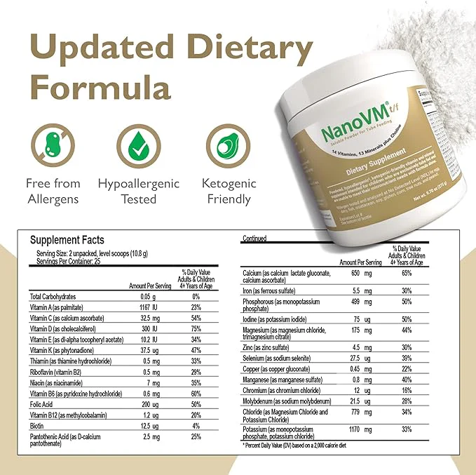 NanoVM tf Unflavored Pediatric Tube Feeding Formula, 275 Gram Jar Powder, 1 Each - Image 3