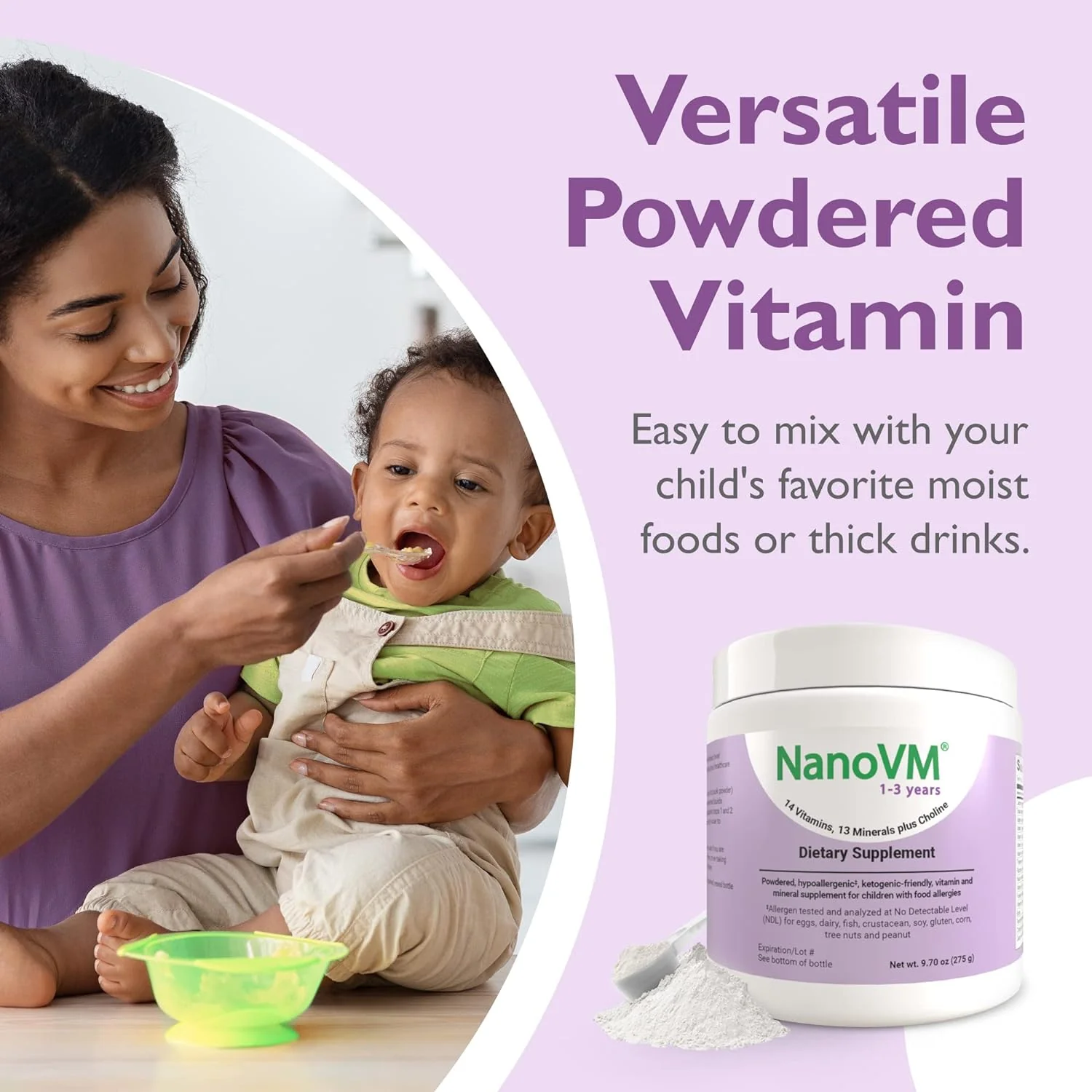 NanoVM Unflavored Pediatric Supplement, 275 Gram Jar Powder, 1 Each - Image 5