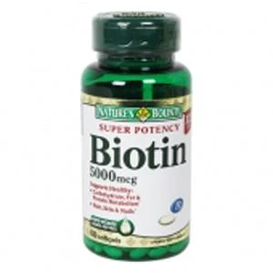 Nature's Bounty Biotin Supplement Nature's Bounty 5000 mcg Strength Softgel 60 per Bottle