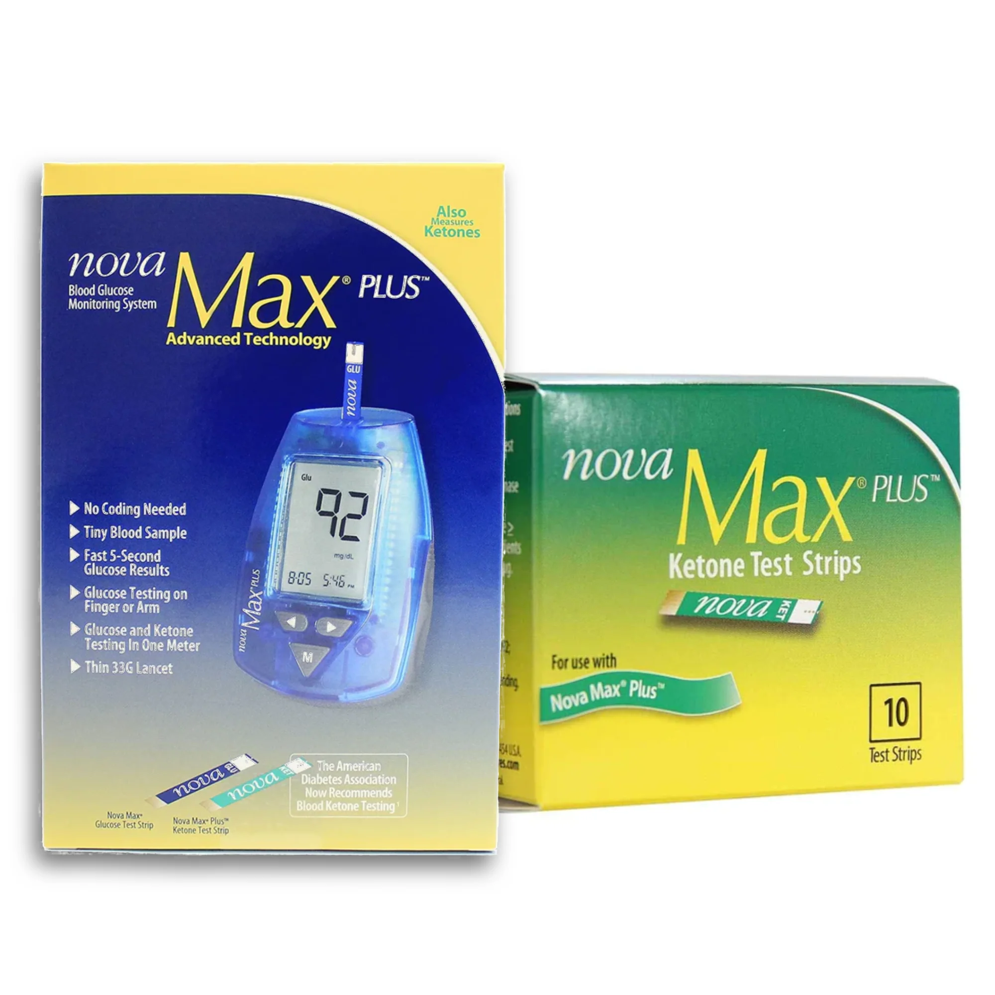 1 Nova Max Plus Meter + 180 Ketone Test Strip Bundle