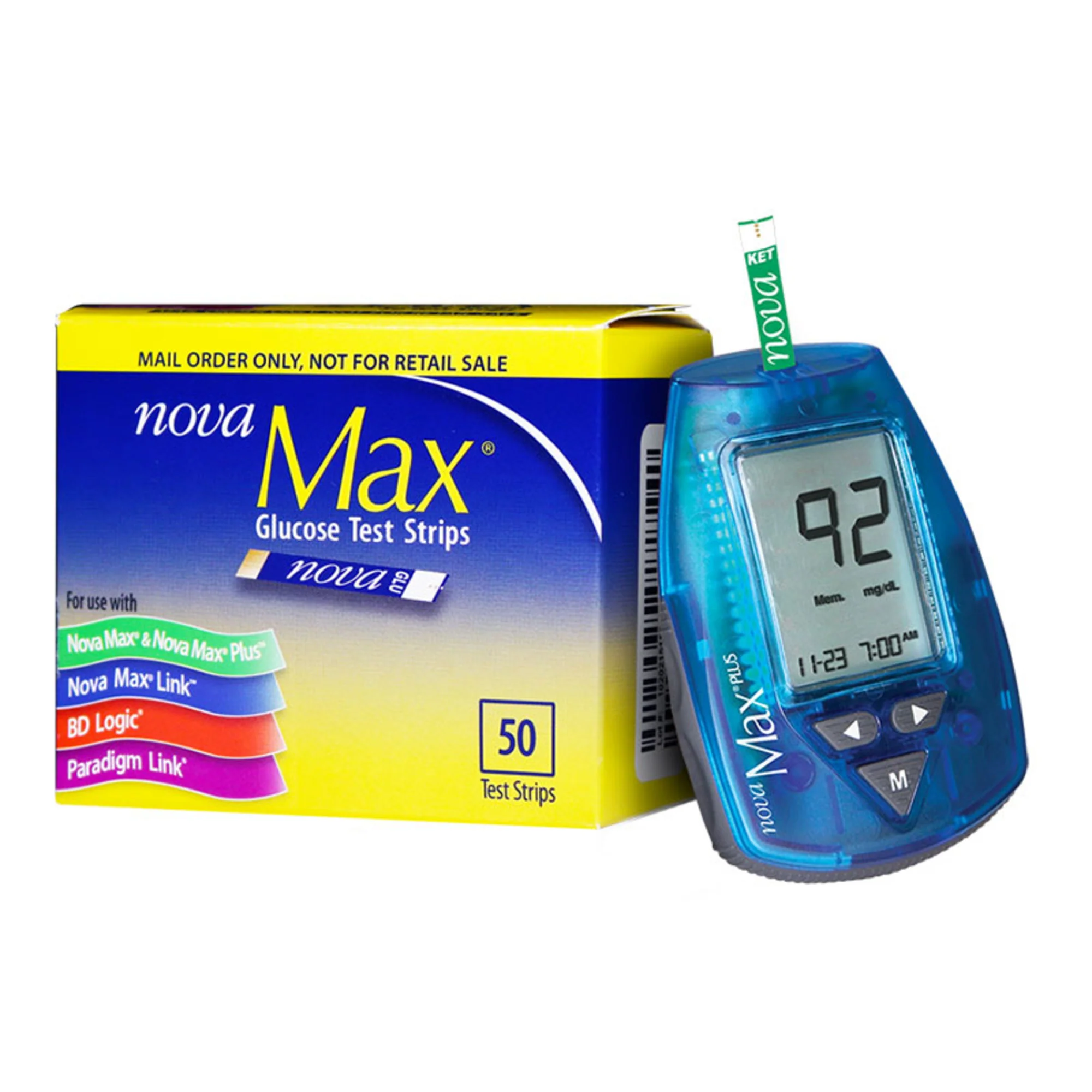 Nova Max Plus Meter & Blood Glucose Test Strip Bundle - Image 3