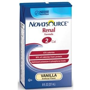 Novasource Renal Nutritional Support, Vanilla Flavor, Liquid, 8 oz. Brik Pak