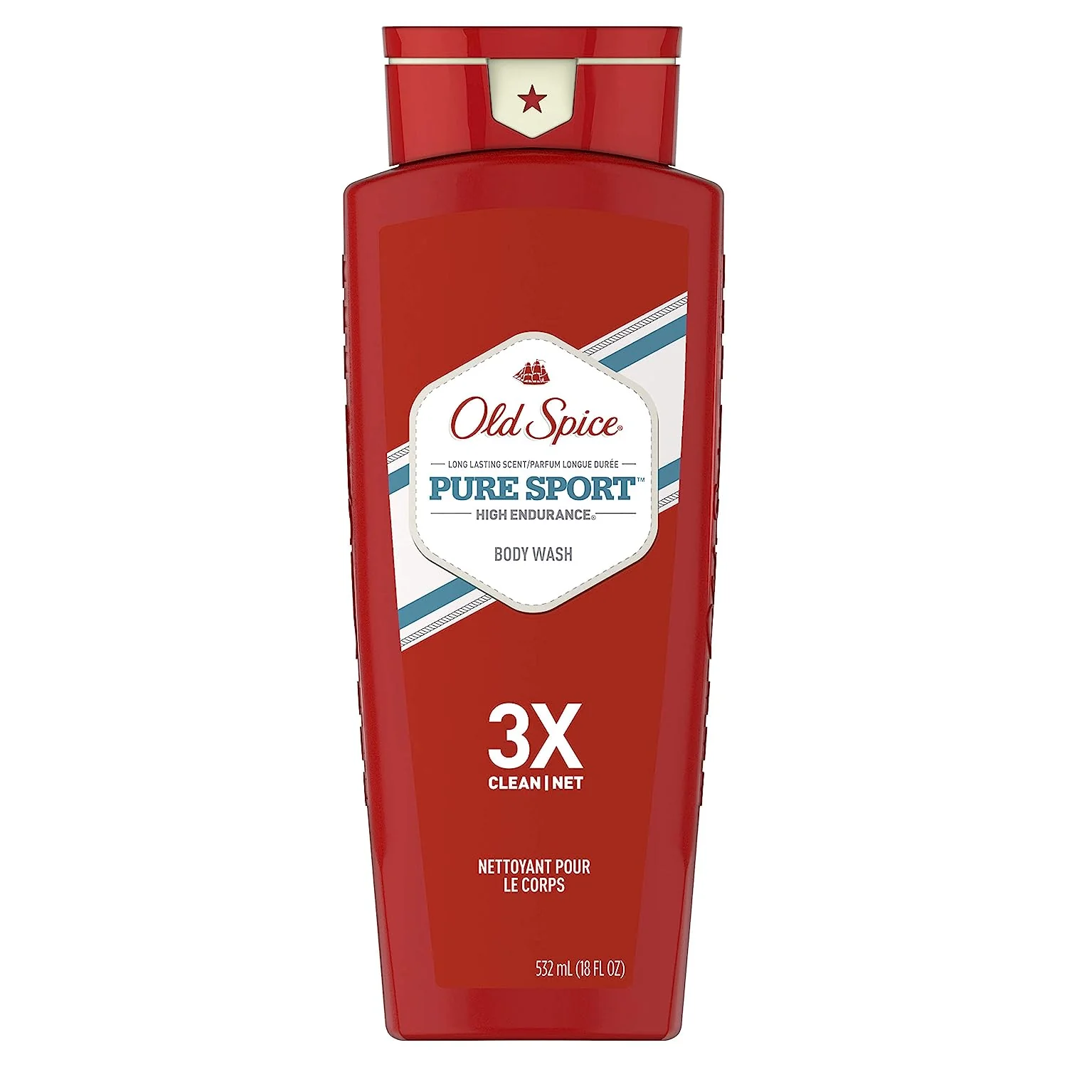 Old Spice Pure Sport Body Wash, Liquid 18 oz. Bottle, Clean Scent, 1 Each