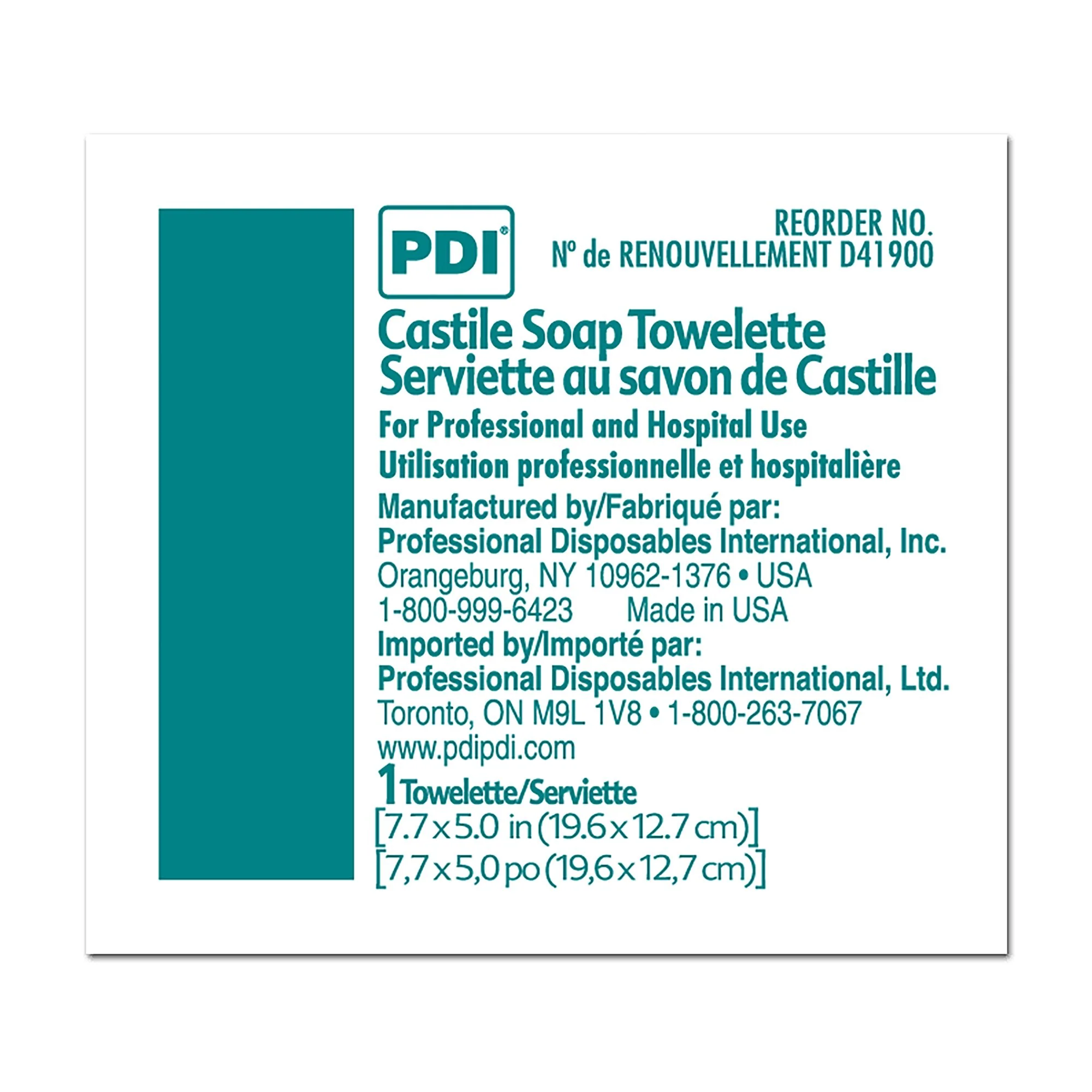PDI Personal Wipe Individual Packet Coconut Oil-Based Soap Solution - Case of 1000 - Image 2