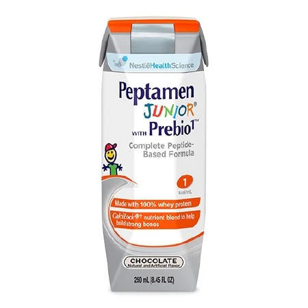 Peptamen Junior With Prebio Oral Supplement / Tube Feeding Formula, Chocolate, 250mL, Carton, Ready to Use, Case of 24