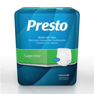Presto Maximum Absorbency Brief Large (45" to 58" Waist) Blue, Pack of 18