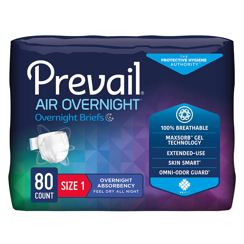 Prevail Air Overnight Briefs, Overnight Absorbency, Breathable, Refastenable Tabs - Image 3